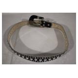 Western Style Rhinestone Studded Belt with Intricate Buckle