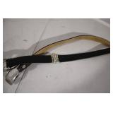 Set of 2 Leather Belts with Decorative Buckles