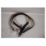 Set of 2 Leather Belts with Decorative Buckles