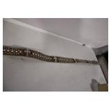 Rhinestone Embellished Leather Belt with Buckle