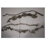 Pair of Vintage Metal Belts with Intricate Designs