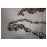 Pair of Vintage Metal Belts with Intricate Designs