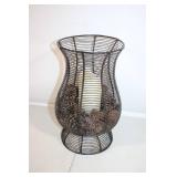 Decorative Metal Wire Candle Holder with Pine Cones