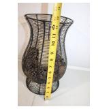 Decorative Metal Wire Candle Holder with Pine Cones