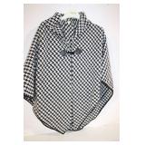 Houndstooth Pattern Cape with Toggle Closure