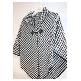Houndstooth Pattern Cape with Toggle Closure