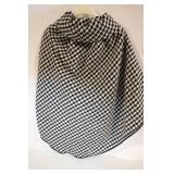 Houndstooth Pattern Cape with Toggle Closure