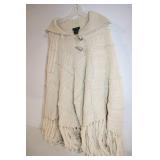 Ralph Lauren Wool Poncho with Cable Knit Design