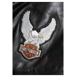 Leather World Harley-Davidson Motorcycle Jacket with Eagle Patch