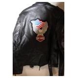 Leather World Harley-Davidson Motorcycle Jacket with Eagle Patch
