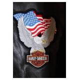 Leather World Harley-Davidson Motorcycle Jacket with Eagle Patch