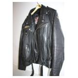 Harley Davidson Leather Motorcycle Jacket with Flying Bikes Design