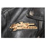 Harley Davidson Leather Motorcycle Jacket with Flying Bikes Design