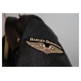 Harley Davidson Leather Motorcycle Jacket with Flying Bikes Design