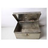 Vintage Metal Tool Box with Distressed Finish