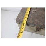 Vintage Metal Tool Box with Distressed Finish