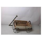 Vintage Wooden Toy Wagon with Metal Frame