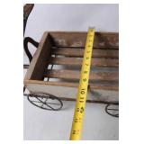 Vintage Wooden Toy Wagon with Metal Frame