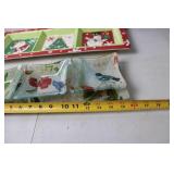 Holiday Themed Ceramic Serving Trays with Festive and Bird Designs