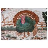 Vintage Thanksgiving Turkey Platter with Floral Design