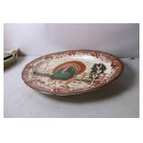Vintage Thanksgiving Turkey Platter with Floral Design