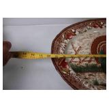 Vintage Thanksgiving Turkey Platter with Floral Design