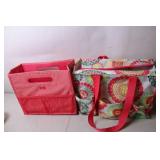 Colorful Multi-Pocket Tote Bag and Storage Bin Set