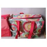 Colorful Multi-Pocket Tote Bag and Storage Bin Set
