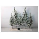Snow-Frosted Pine Tree Centerpiece Decor