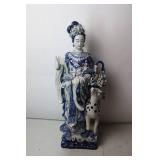 Blue and White Porcelain Figurine Statue
