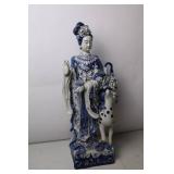 Blue and White Porcelain Figurine Statue