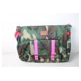 Plunder Camouflage Messenger Bag with Red Polka Dot Lining