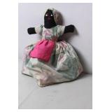 Handcrafted Jamaican Fabric Doll with Embroidered Apron