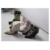 Set of 4 Decorative Miniature Shoe Figurines