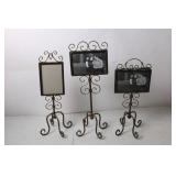 Set of 3 Ornate Metal Picture Frames with Scroll Design