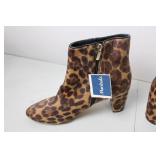 Nine West Leopard Print Ankle Boots, 7W