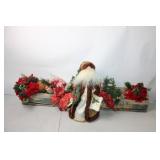 Festive Holiday Centerpiece with Santa Figurine and Decor