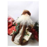 Festive Holiday Centerpiece with Santa Figurine and Decor