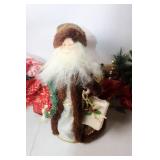 Festive Holiday Centerpiece with Santa Figurine and Decor