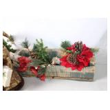 Festive Holiday Centerpiece with Santa Figurine and Decor