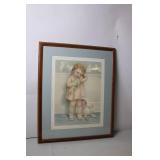 Framed Vintage Artwork "Doll Play" by Bessie Pease Gutmann