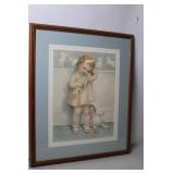 Framed Vintage Artwork "Doll Play" by Bessie Pease Gutmann