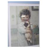 Framed Bessie Pease Gutmann Lithograph - Child with Puppy