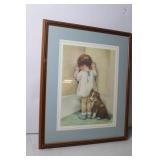 Framed Print of Child and Dog by Frances Hook