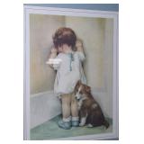 Framed Print of Child and Dog by Frances Hook