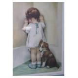 Framed Print of Child and Dog by Frances Hook