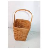 Handwoven Wooden Basket with Handle