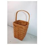 Handwoven Wooden Basket with Handle