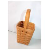 Handwoven Wooden Basket with Handle