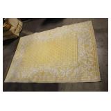 Yellow and White Patterned Area Rug 7.5x5 Feet